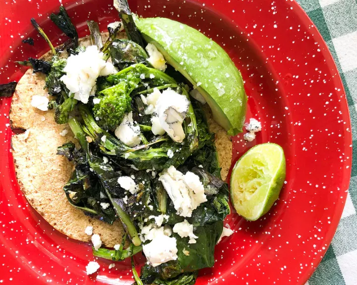 Garlicky Greens Taco